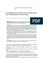 An Investigation of Known Blue, Red, and Black Dyes Used in The Coloration of Cotton Fibers