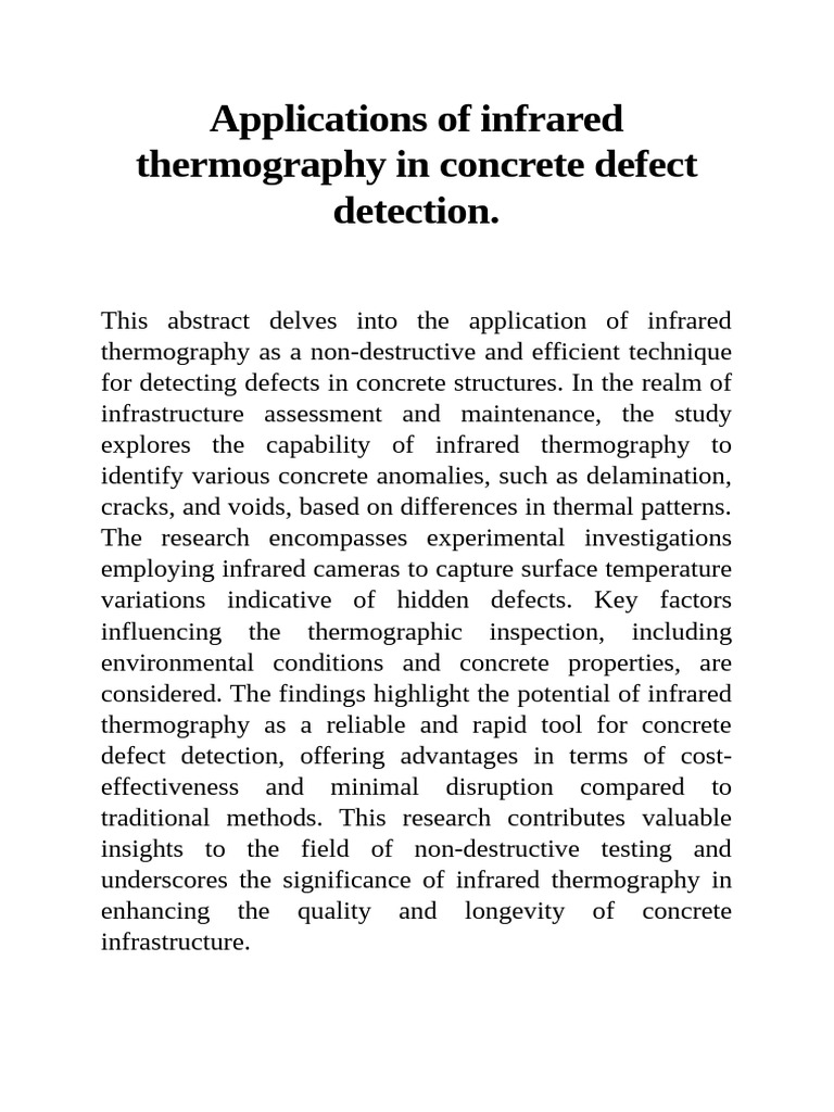 Infrared Thermography for Concrete Defects | PDF