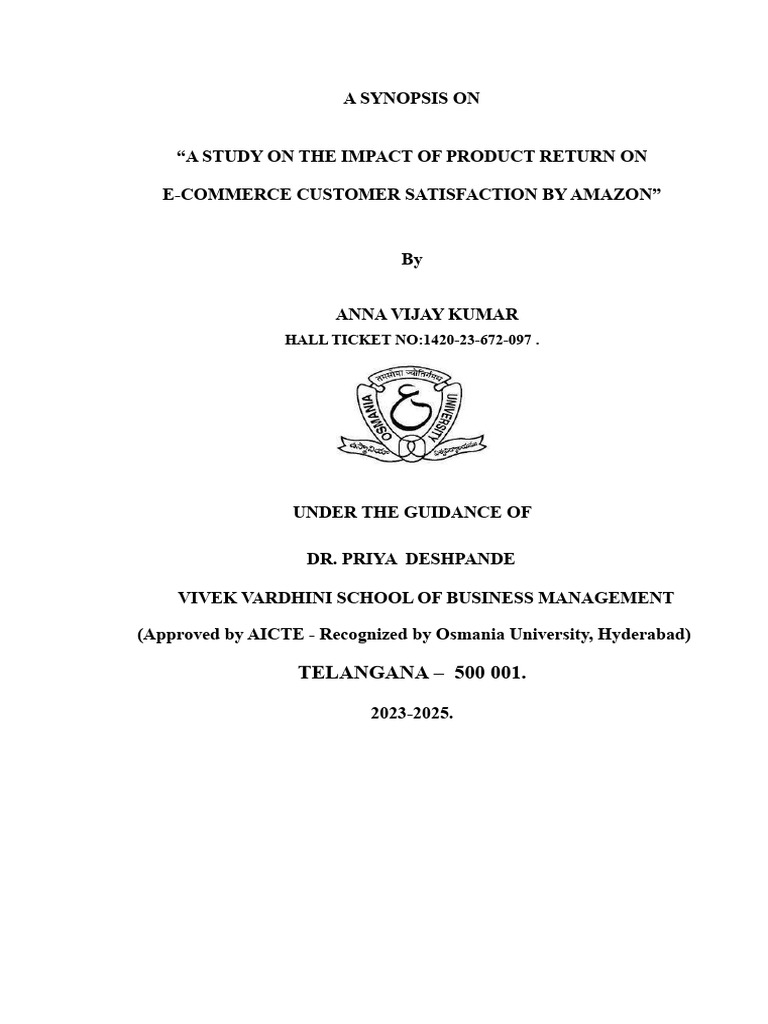 Vijay Synopsis Cover Page | PDF