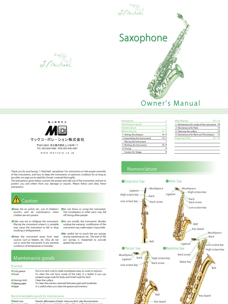 Saxophone Maintenance and Setup Guide | PDF | Saxophone | Musical ...