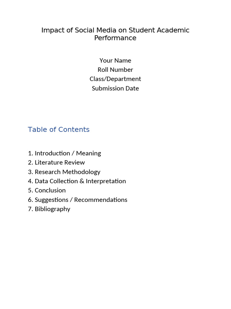 Social Media's Impact on Student Grades | PDF | Survey Methodology ...