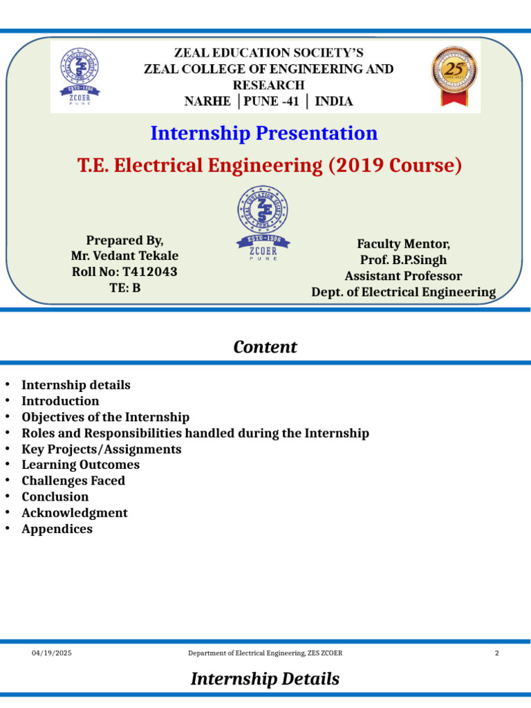 Internship Report: Electrical Engineering | PDF | Electrical Connector ...