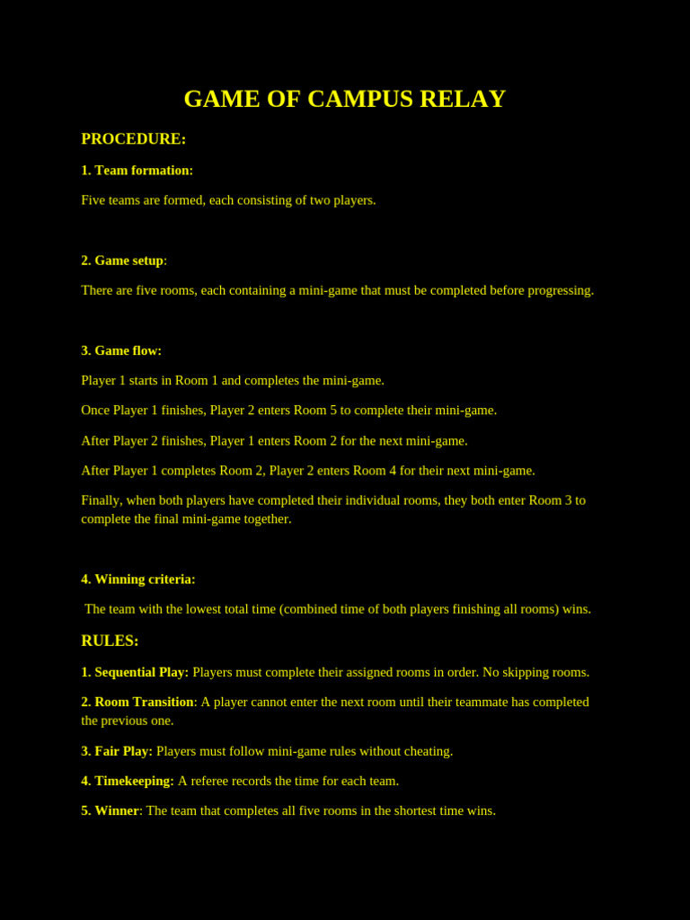 Campus Relay Game: Rules & Benefits | PDF