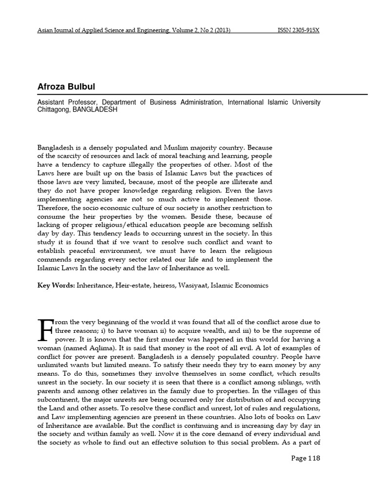 Implication of Islamic Law of Inheritanc | PDF | Inheritance | Kinship