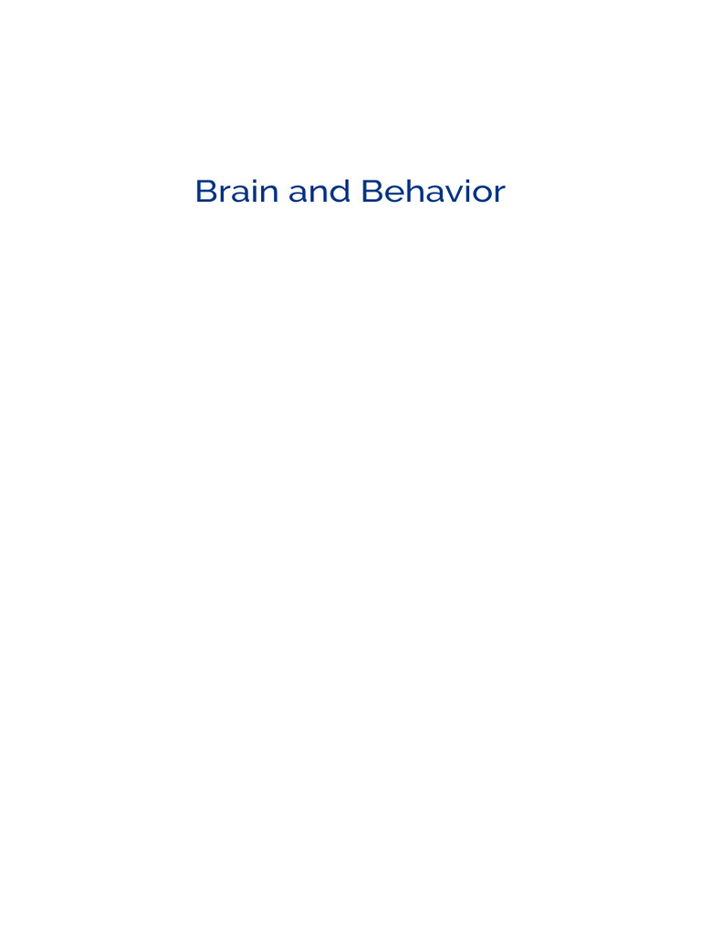 Brain and Behavior | PDF | Experiment | Psychology