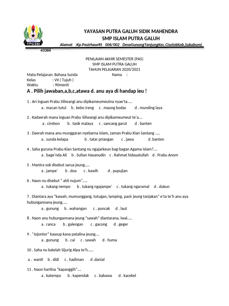 Pas Sunda KLS Vii | PDF, image size:768x1024