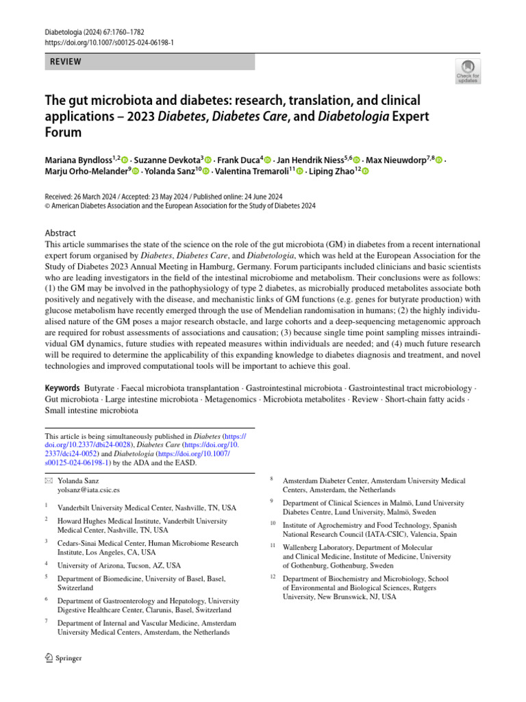 Gut Microbiota's Role in Diabetes | PDF | Gastrointestinal Tract ...