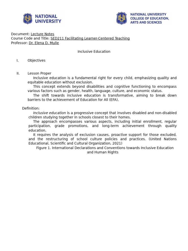Inclusive Education Strategies and Policies | PDF | Inclusion ...