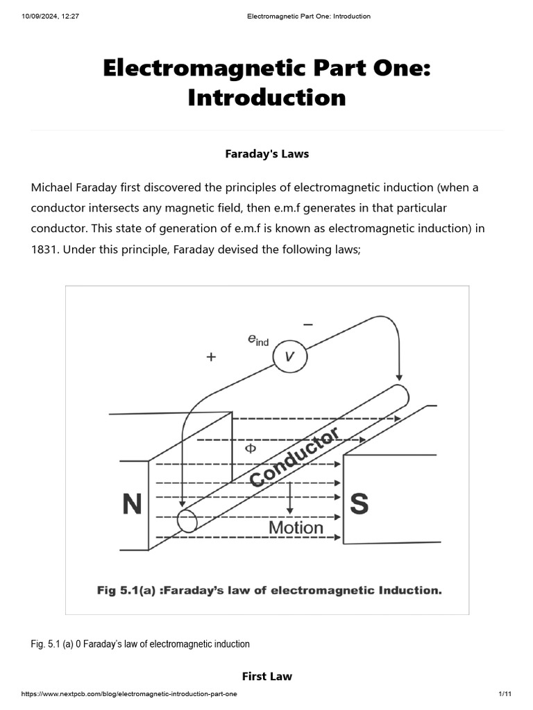 Faraday's Laws of Electromagnetic Induction | PDF | Electromagnetic ...