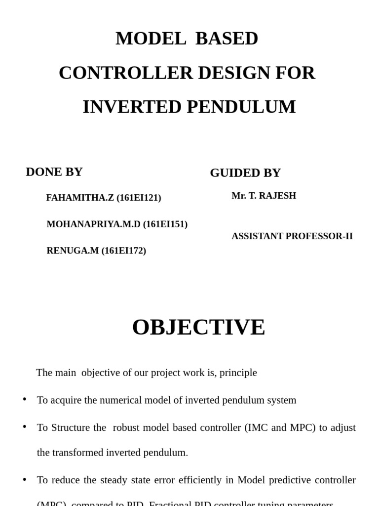 Inverted Pendulum Controller Design | PDF | Control Theory | Mechanics