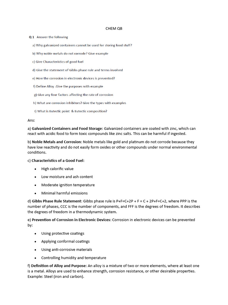 Corrosion, Alloys, and Fuel Properties Guide | PDF