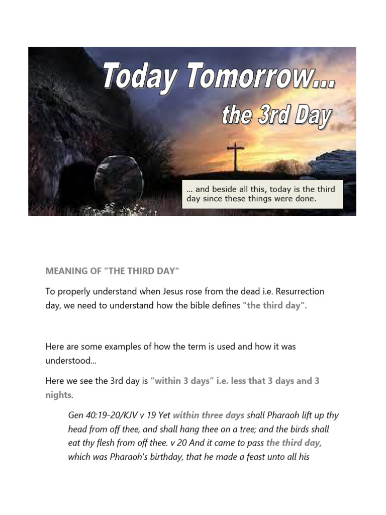 Today Tomorrow The 3rd Day | PDF | Jesus | Abrahamic Religions
