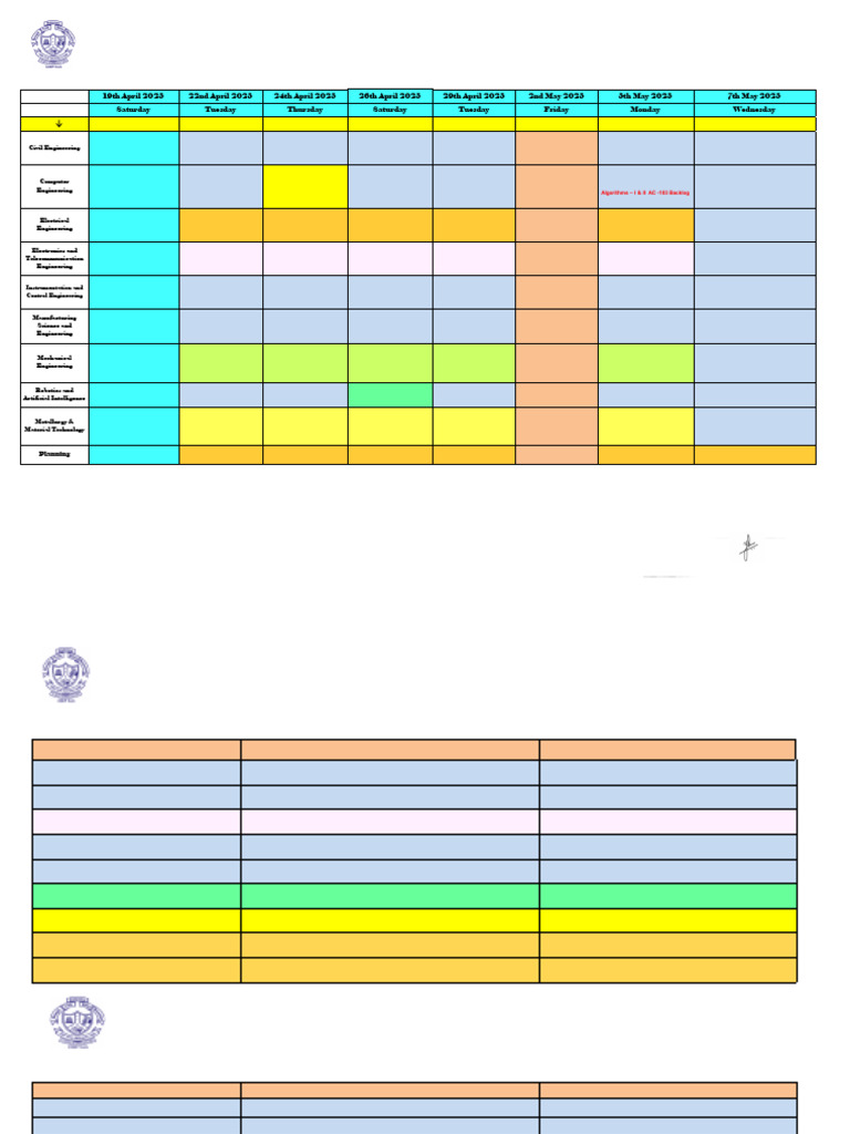 END Sem Time Table April-May 2024-25 Even Sem - Removed | PDF ...