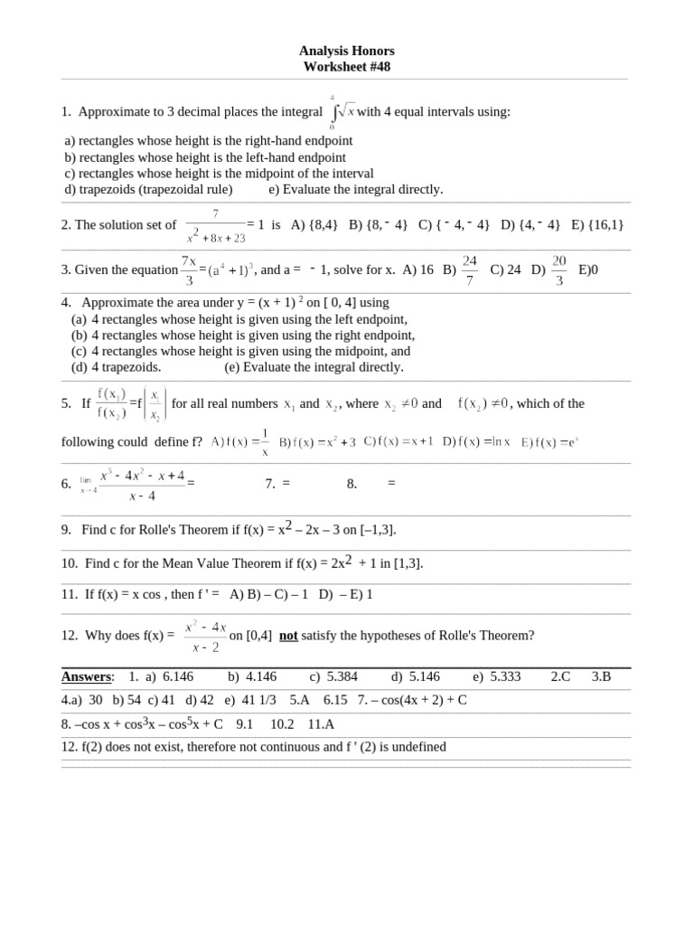 Ws 048 | PDF | Integral | Interval (Mathematics)
