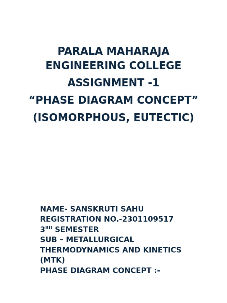 Isomorphous and Eutectic Phase Diagrams | PDF | Phase Diagram | Phase ...