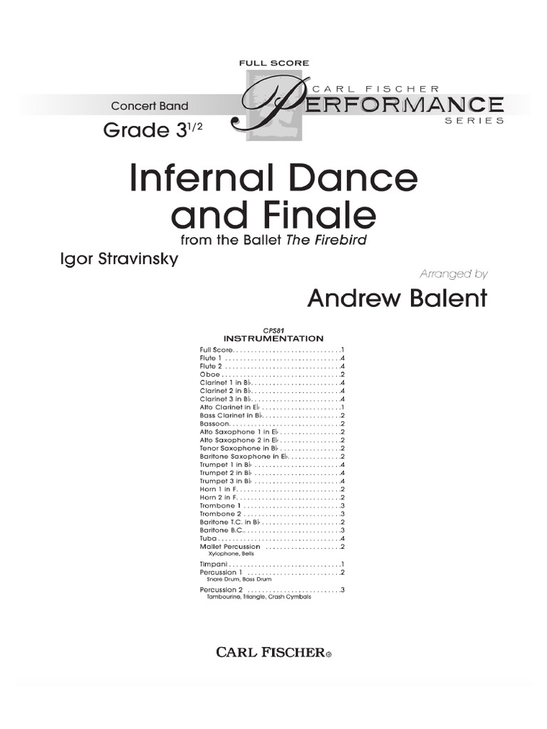 Infernal Dance and Finale - Stravinsky - Banda A MODIFICADO | PDF