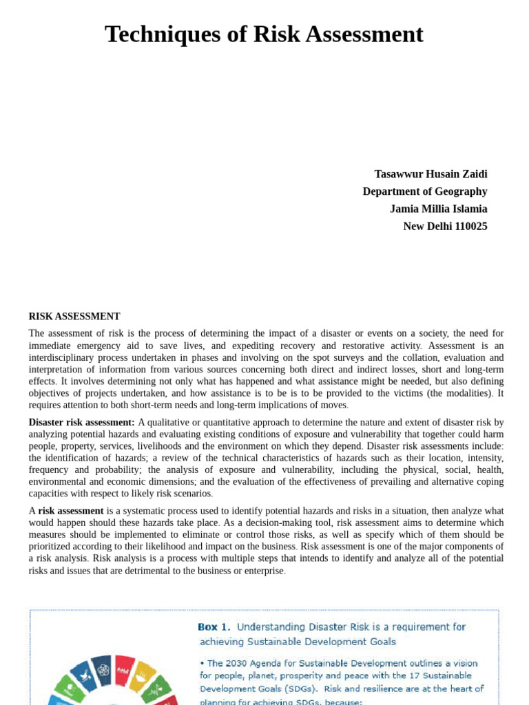 Risk Assessment Techniques Explained | PDF | Risk | Risk Assessment