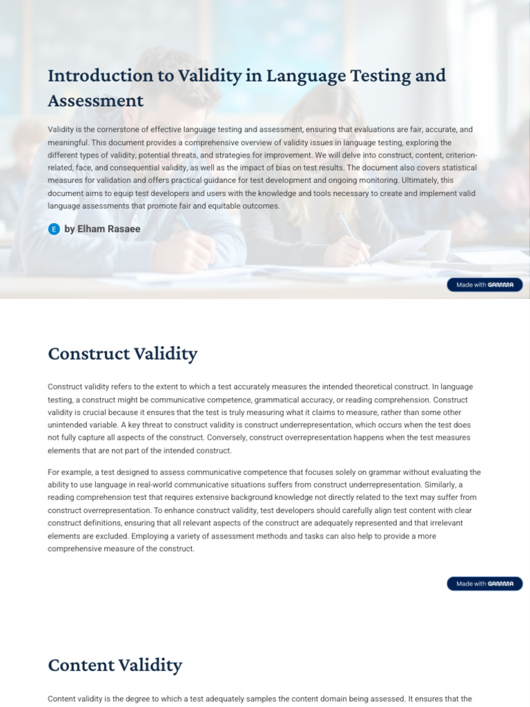 Introduction-to-Validity-in-Language-Testing-and-Assessment | PDF ...