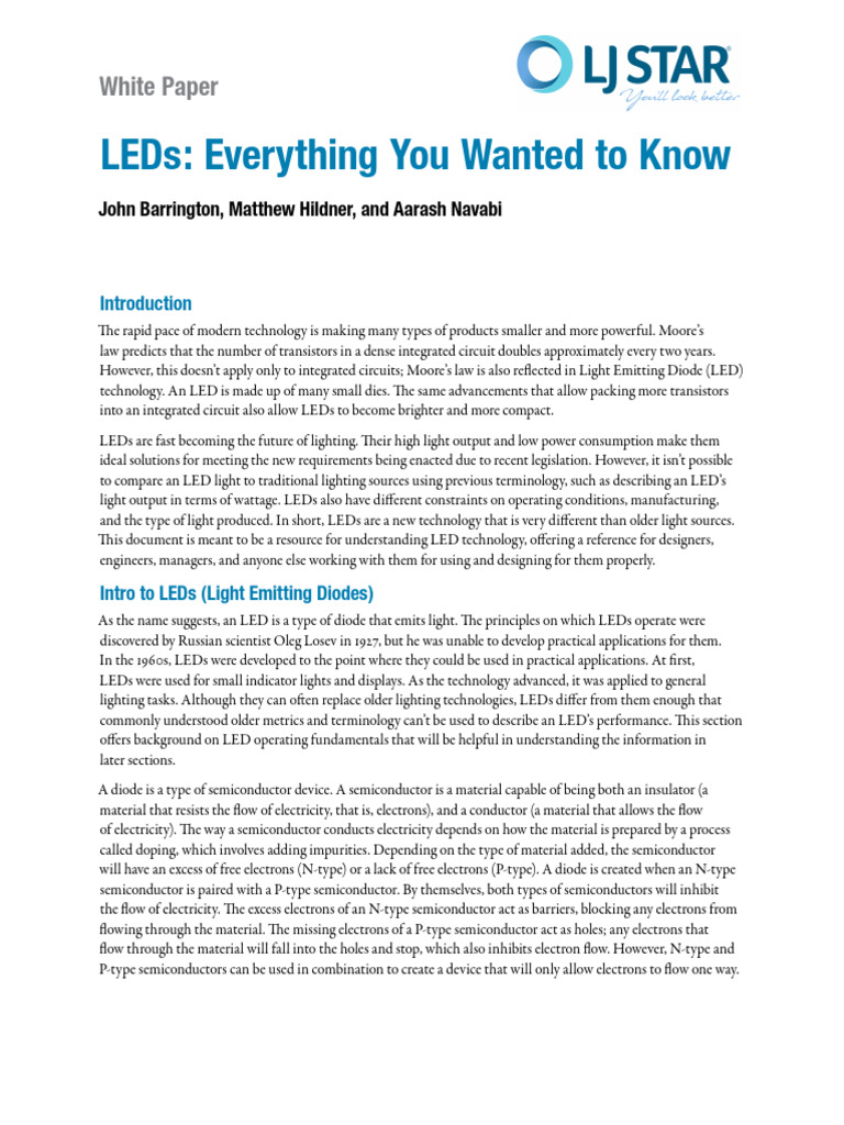 Leds Everything You Wanted To Know 1 | PDF | Light Emitting Diode ...