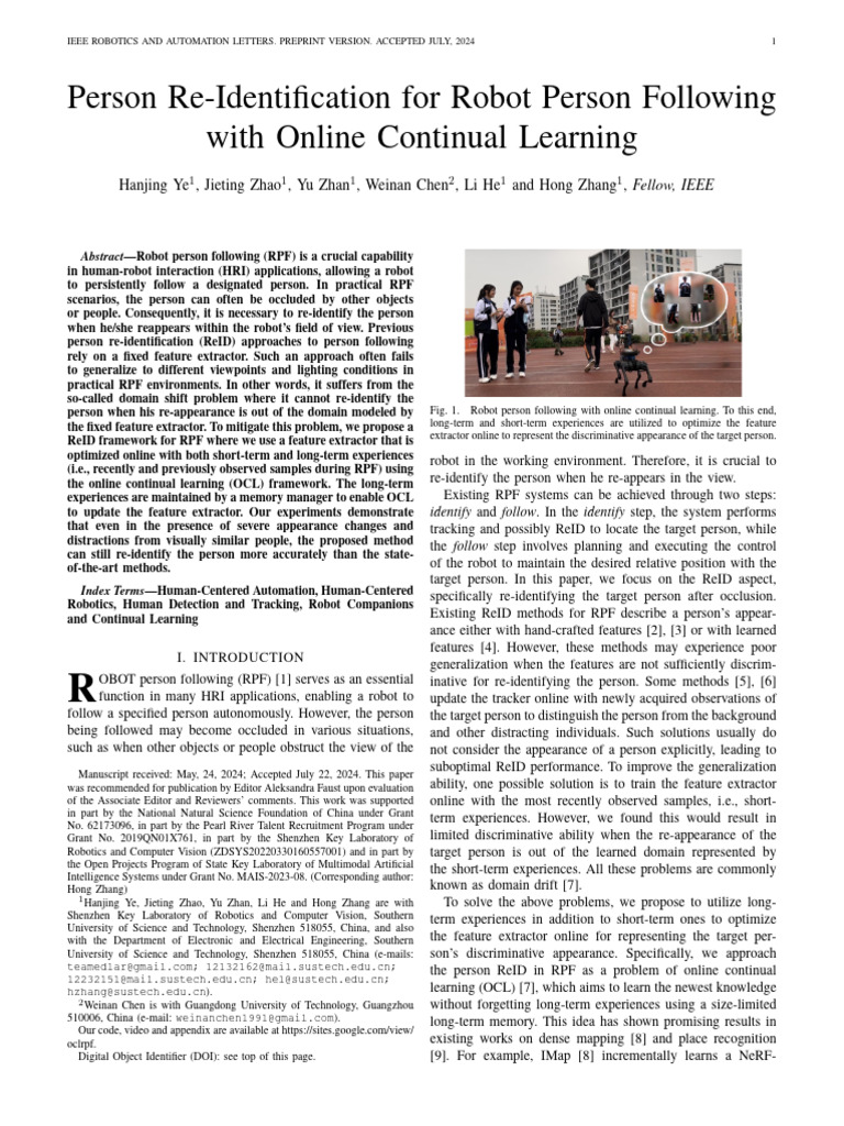 Online Learning for Robot Person Re-ID | PDF | Applied Mathematics ...