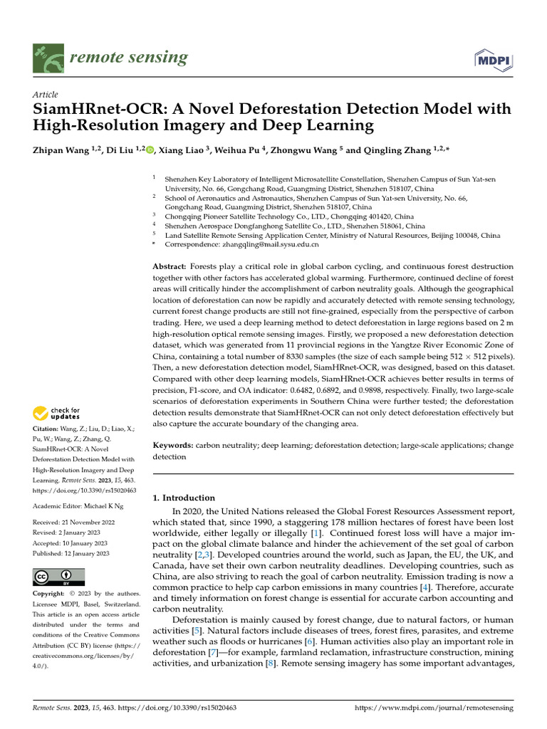 26 - Remotesensing 15 00463 v2 | PDF | Remote Sensing | Image Resolution