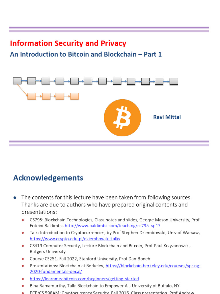 Introduction To Bitcoin And Blockchain Part 1 Pdf Bitcoin