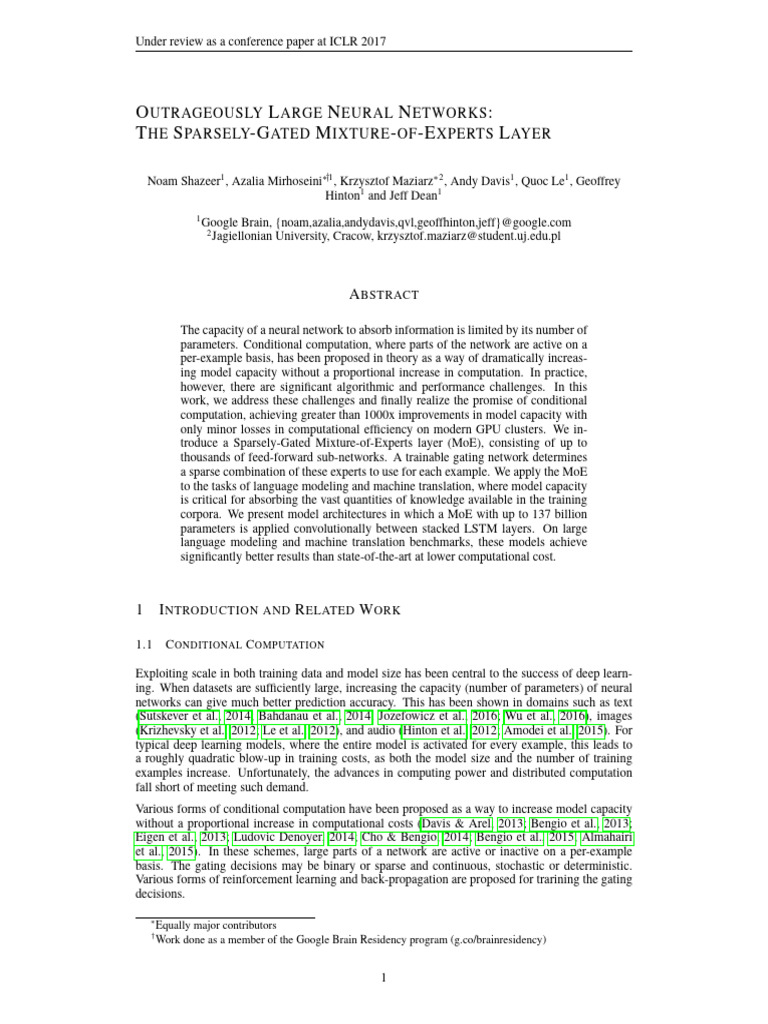 Outrageously Large Neural Networks - The Sparely-Gated Mixture-of ...