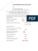 System Duct Pressure Loss Calculation