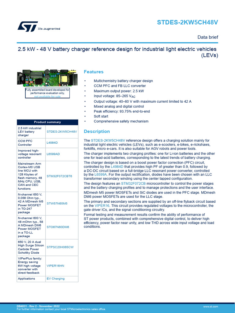 2kw5ch48v Industrial Charger Design | PDF | Battery Charger | Mosfet