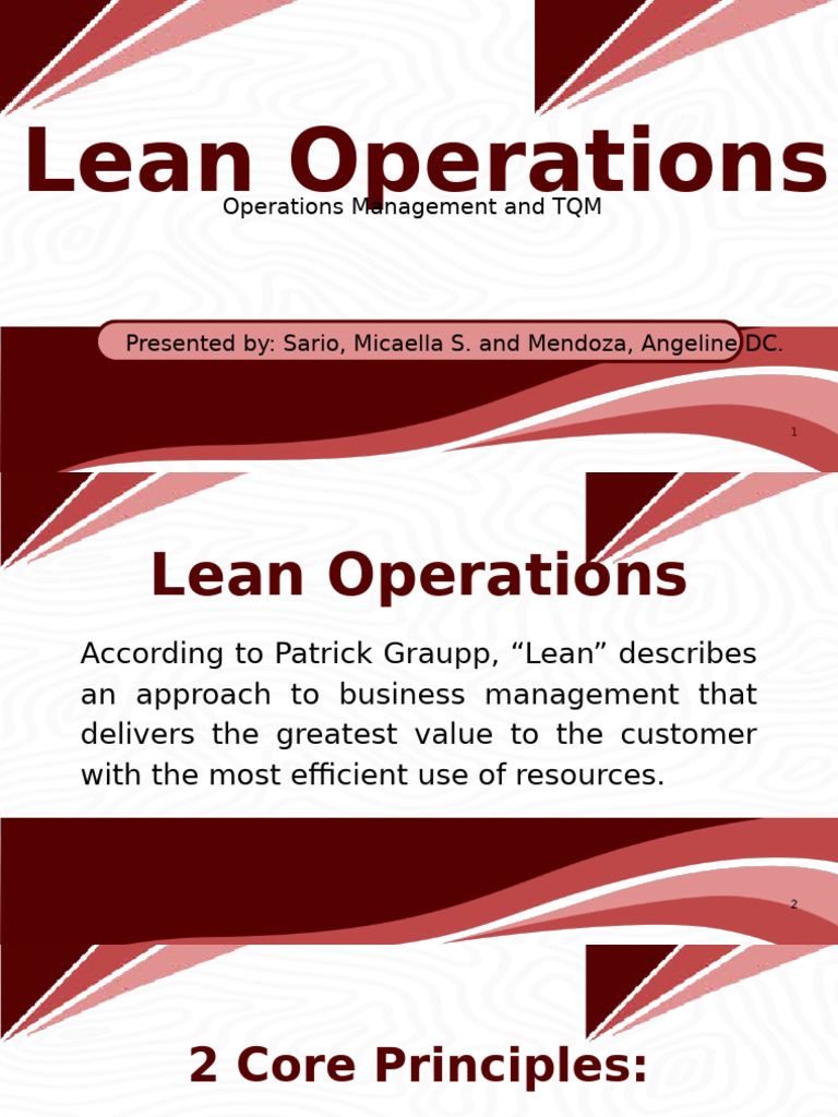 Implementing Lean Operations for Success | PDF | Lean Manufacturing ...