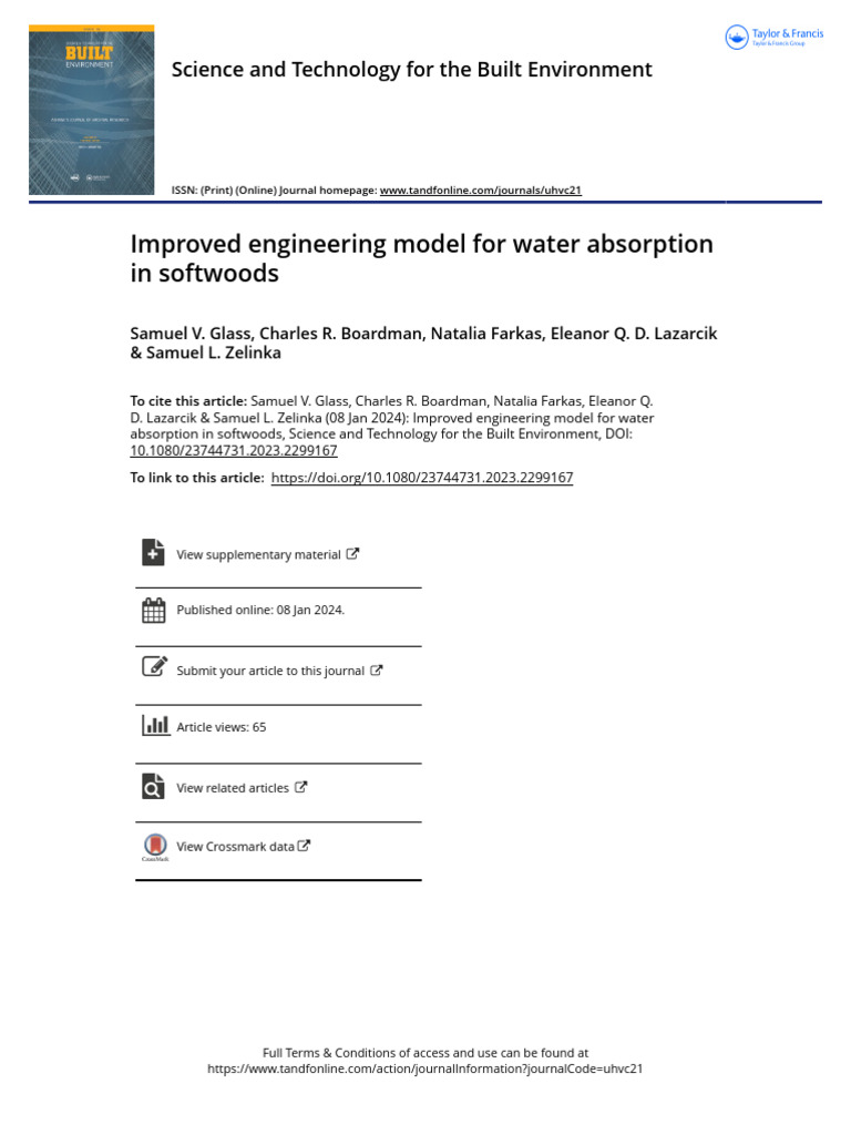 5 Improved Engineering Model For Water Absorption in Softwoods | PDF ...