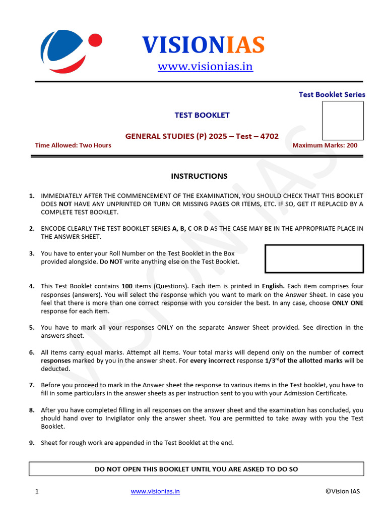 4593970351273-1 Gs Pre Test 4702 e 2025 | PDF | Veto | Government
