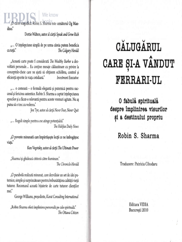 Călugărul care și-a vândut Ferrari-ul | PDF