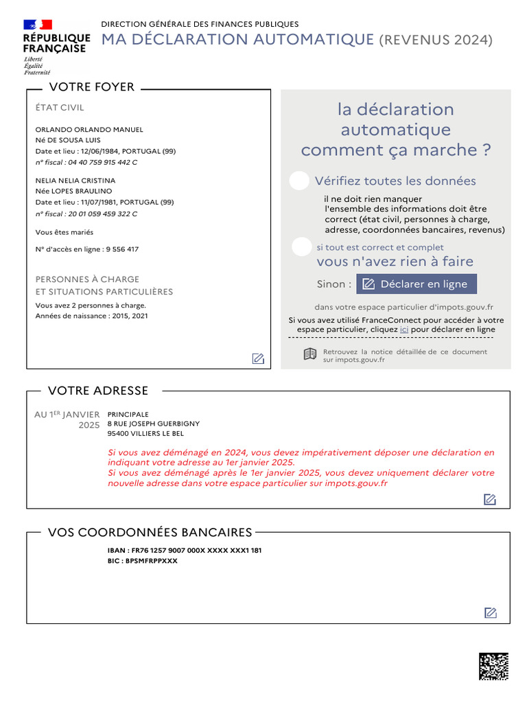 Déclaration automatique des revenus 2024 | PDF | Impôts | Crédit