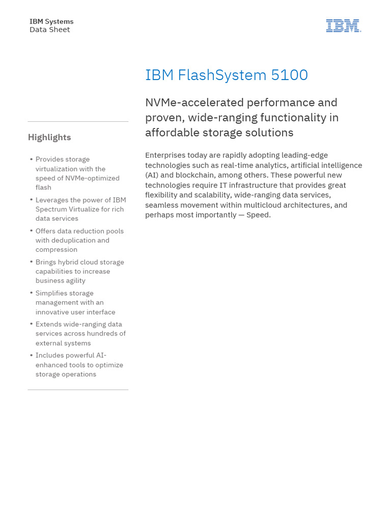 IBM FlashSystem 5100 Overview | PDF | Cloud Computing | Computer Data ...