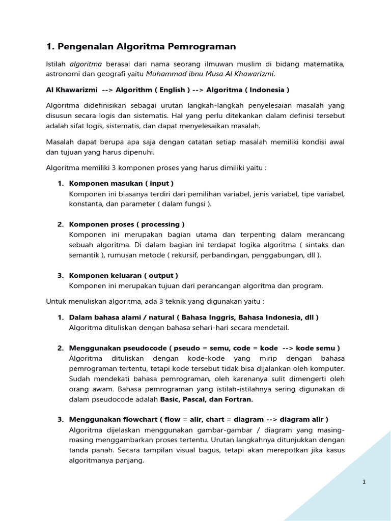 Pengenalan Algoritma dan C++ | PDF