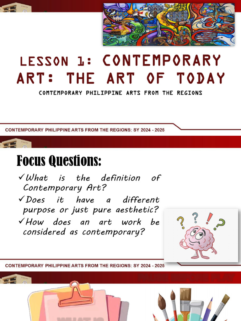 Lesson 1 Contemporary Arts The Art of Today | PDF | Paintings | Minimalism