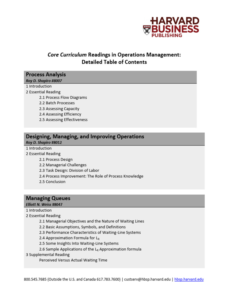 OperationsManagementCoreCurriculum DetailedTOCFINAL | PDF | Inventory ...