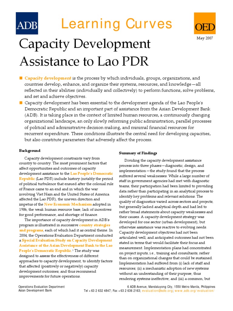 Capacity Development in Lao PDR | PDF | Capacity Building | Asian ...