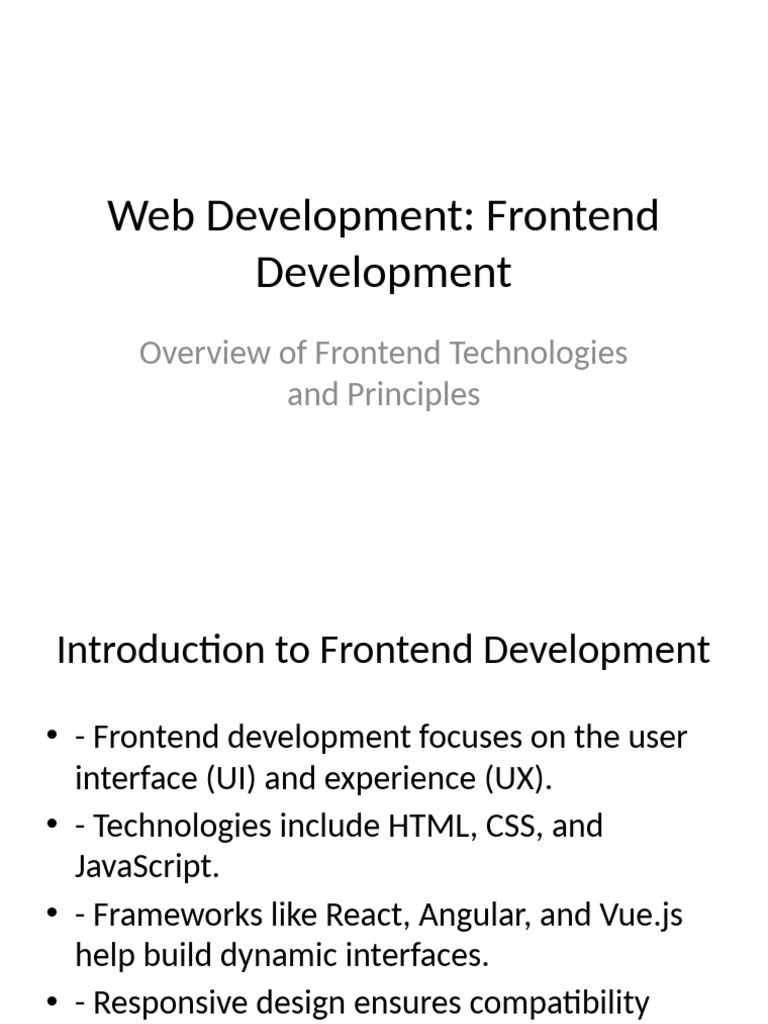Frontend Development Essentials Guide | PDF