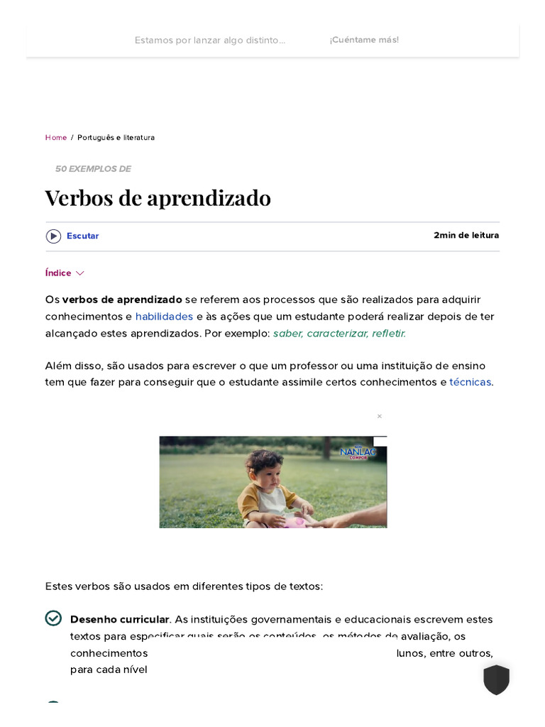 50 Verbos de Aprendizado Essenciais | PDF | Aprendizado | Pensamento