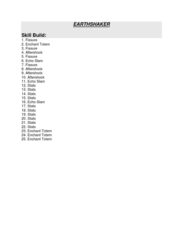 Earthshaker Skill Build Guide | PDF