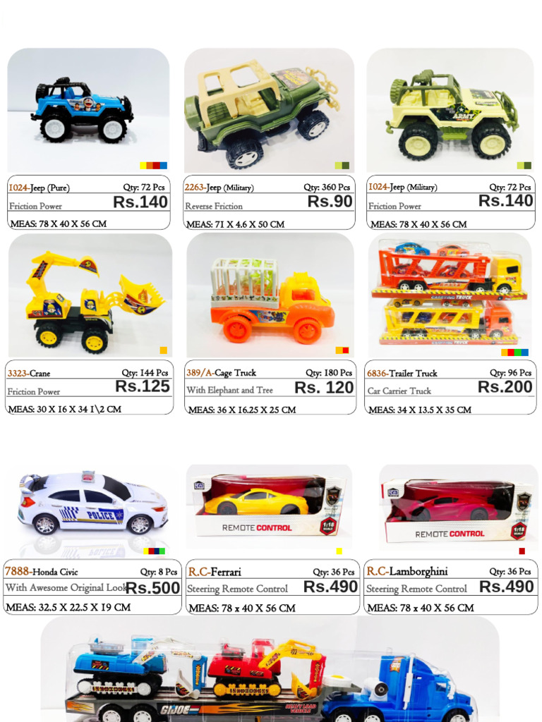 GR Enterprises Toy Inventory List | PDF | Vehicles | Motor Vehicle