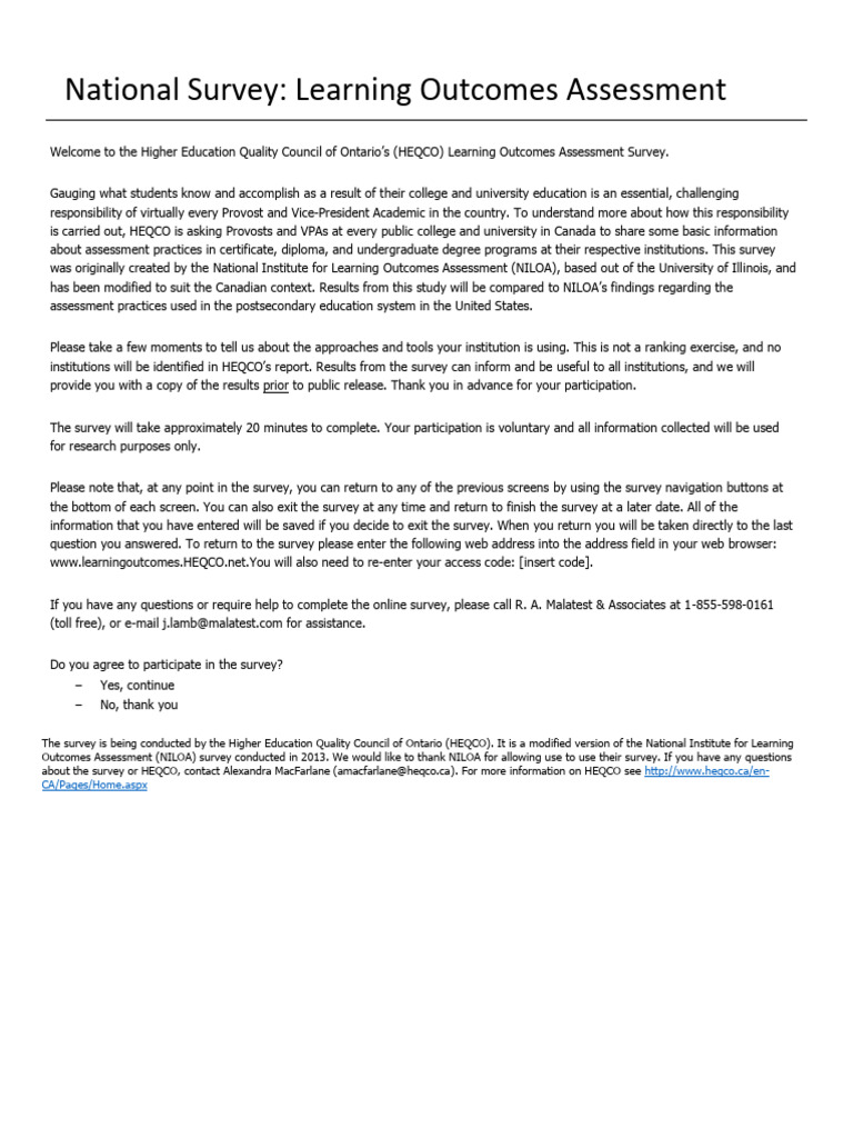 National-Survey-Learning-Outcomes-Assessment | PDF | Educational ...