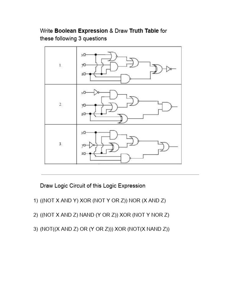 Logic Gate Worksheet | PDF