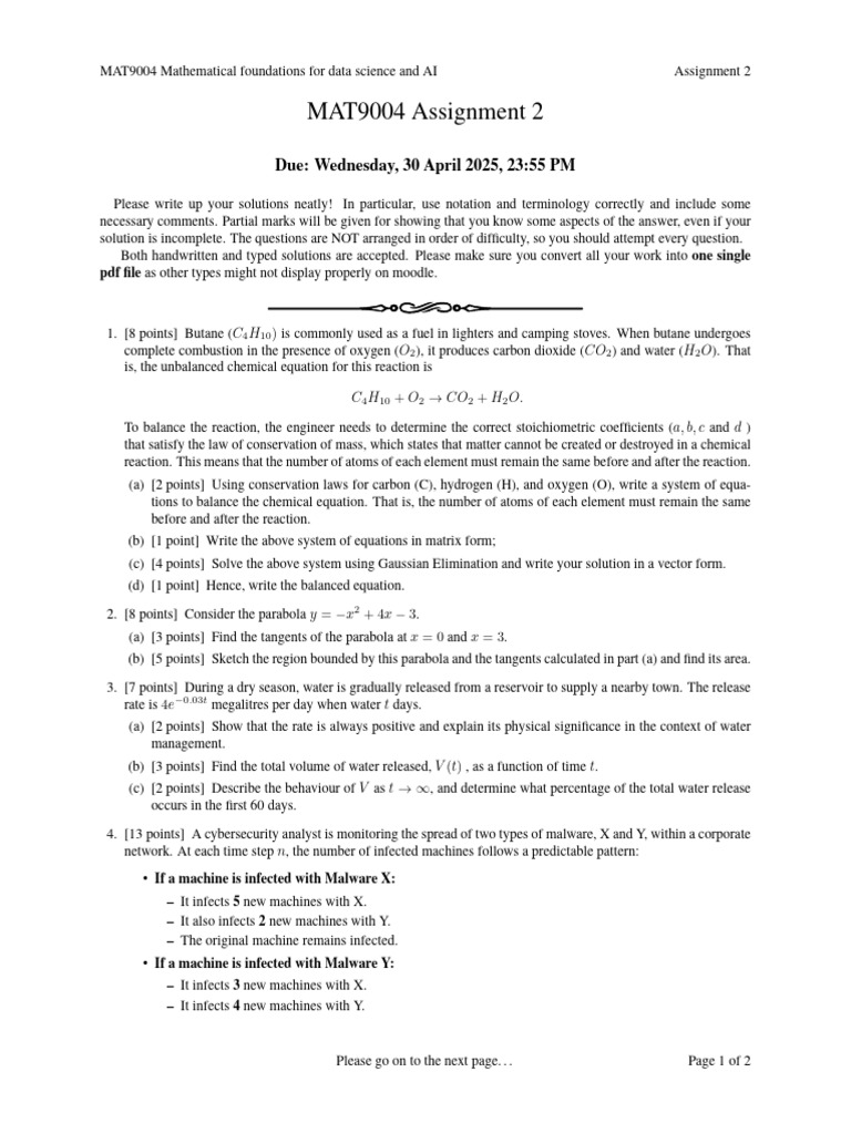 MAT9004 Assignment 2 Overview | PDF | Eigenvalues And Eigenvectors ...