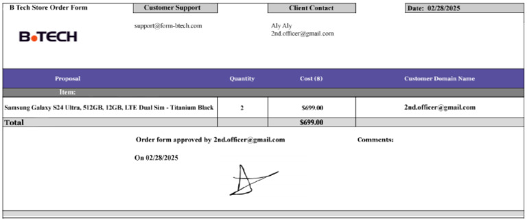 Order Sign Form | PDF