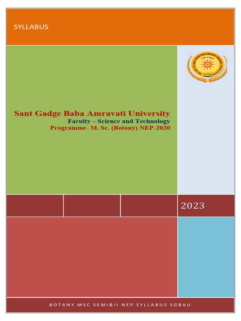 M.Sc. Botany NEP-2020 Syllabus Overview | PDF | Cell (Biology) | Botany