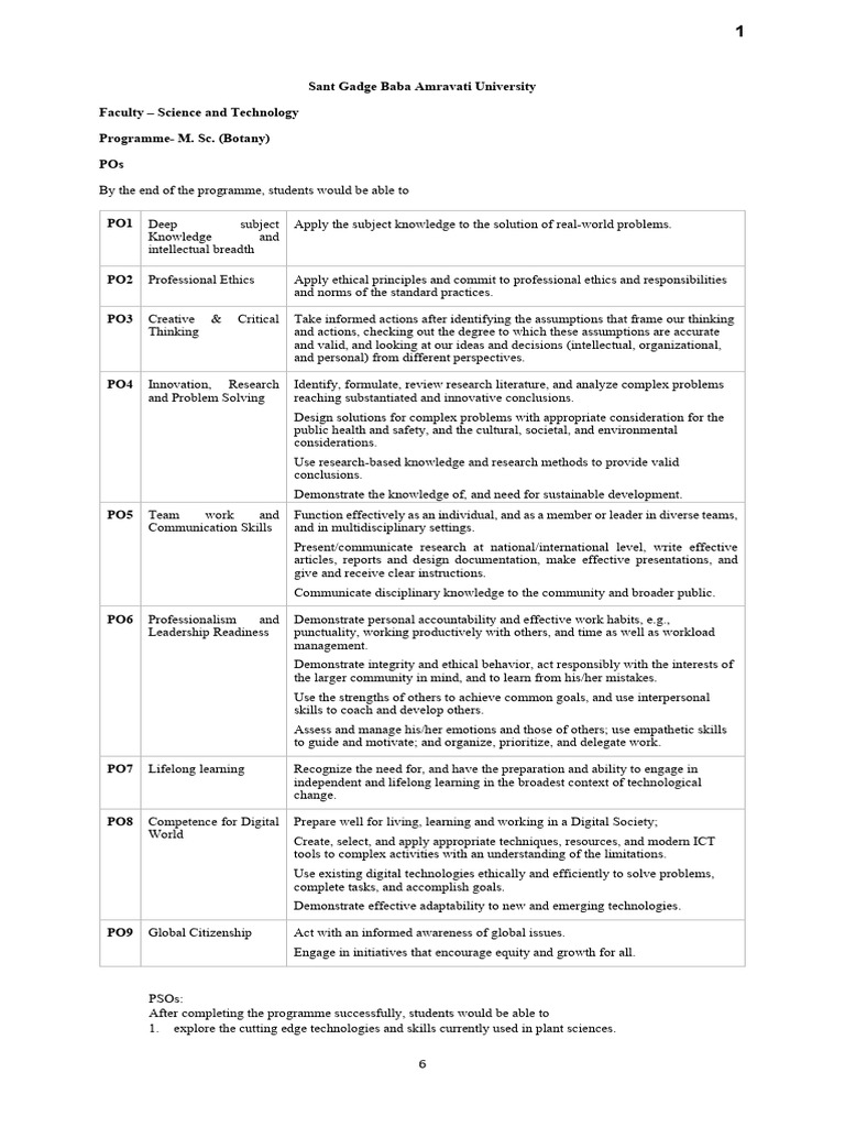 M.Sc. Botany Syllabus Overview | PDF | Regulation Of Gene Expression ...