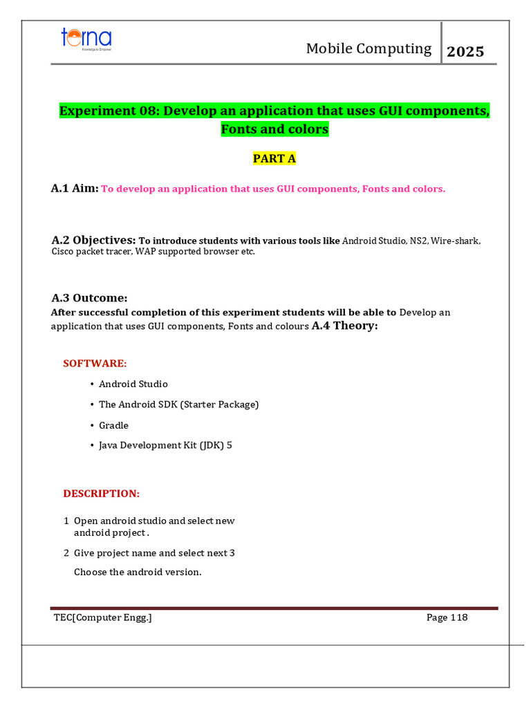 GUI Application Development Experiment | PDF | Android (Operating ...